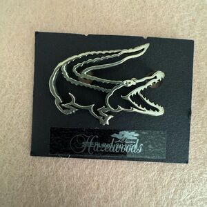 Silver Crocodile Brooch NWT